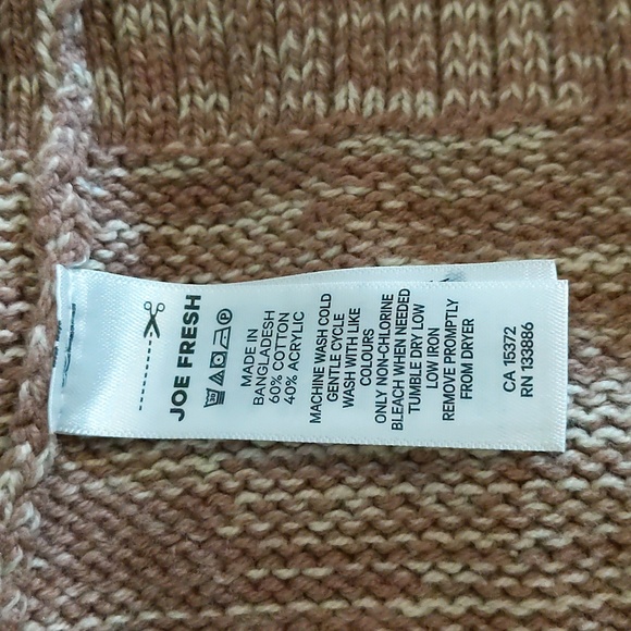 Joe Fresh| NWT Brown and White Patterned Cardigan With Buttons Cotton Blend - Picture 12 of 15